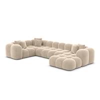 Cotton canapé panoramique angle droit en velours crème