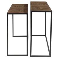 Woody lot de 2 consoles gigognes en teck recyclé et métal