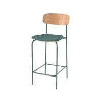 Helda chaise ilot central en tissu bleu canard H65