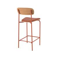 Helda chaise de bar métal et tissu terracotta
