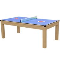 Denver table convertible multi-jeux 3 en 1 bois 8-10 personnes couleur chene