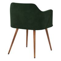Konna chaise avec accoudoirs en velours vert foncé