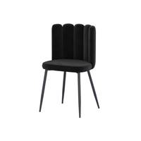 Lisboa chaise en velours noir et métal noir