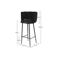 Lisboa chaise de bar en velours noir H75