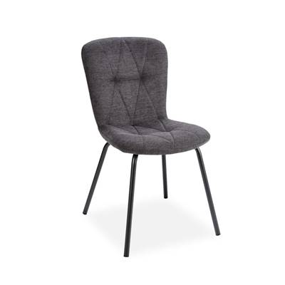 Emma chaise en tissu polyester gris anthracite