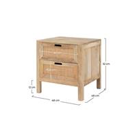 Vanile table de chevet en bois de manguier 2 tiroirs