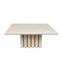 Jivan table basse carrée effet travertin glossy