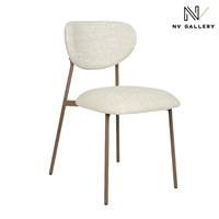 Bonnie chaise en chenille beige et métal cappuccino