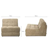 Martina module fauteuil pour canapé en tissu tweed taupe