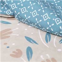 Sunshine parure de lit 220x240 beige/bleu coton imprimé fleurs 11.58
