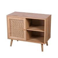 Bali commode 1 porte bois et rotin H 66cm