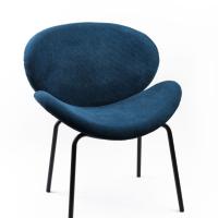 Cozy fauteuil en velours côtelé bleu paon