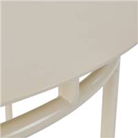 Ribola table d'extérieur ronde en métal beige amande 4 pers Ø90cm