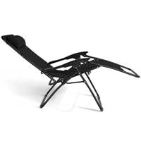 Le Playa fauteuil relax toile polyester enduit PVC noir inclinable