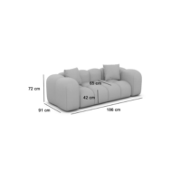 Cotton canapé 2 places en tissu texturé anthracite