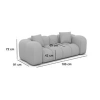 Cotton canapé 2 places en velours gris clair