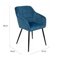 Beny fauteuil en velours matelassé bleu canard