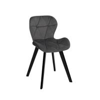 Elovare lot de 4 chaises velours matelassé gris clair et foncé, rose, beige