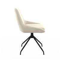 Elena chaise pivotante en velours crème et métal noir