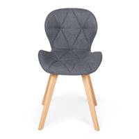 Elova chaise en tissu gris foncé dossier arrondi pieds bois