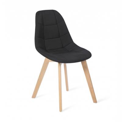 Alixe chaise scandinave matelassé tissu gris anthracite