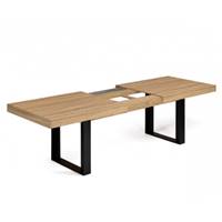 Eiko table à manger extensible 200-300 bois et noir