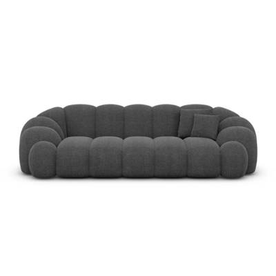 Dolban canapé 3 places en tissu texturé gris anthracite