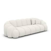 Dolban canapé 3 places en tissu texturé blanc