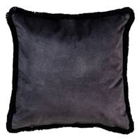 Holstein coussin carré velours noir et blanc vachette 45x45cm