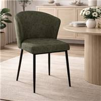 Bardo chaise dossier incurvé en tissu vert