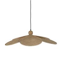 Tulipe suspension en fibre naturelle tressée 5 pétales