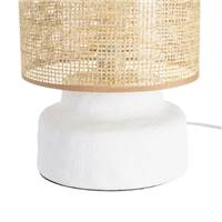Olympe lampe de table haute en céramique blanc abat-jour fibre de papier H39.5cm