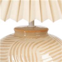 Oliag lampe de table style champignon beige et abat-jour éventail H39cm