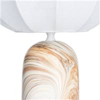 Sorella lampe de table céramique effet marbre beige et abat-jour tissu blanc