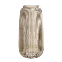 Bouteilla vase en verre fumé strié