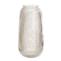 Bouteilla vase en verre transparent strié