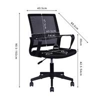 Dylan chaise de bureau en tissu noir simple réglable à roulettes