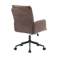 Aimé chaise de bureau en tissu brun rembourré réglable à roulettes