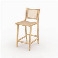 Spike chaise de bar en teck et cannage rotin H66