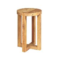 Farmer tabouret rond en bois de teck recyclé H45,5