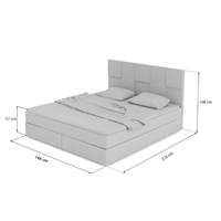 Paollo lit boxspring 180x200 avec rangement en velours beige foncé