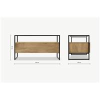 Kilby meuble TV bois de manguier clair et verre