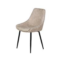 Bari chaise en tissu effet daim beige