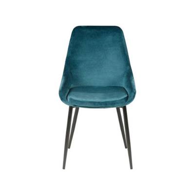 Bari chaise en velours bleu
