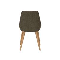 Bari chaise en tissu kaki pieds chêne