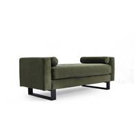 Felicie banc tissu vert et métal noir