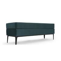 Borry banc coffre tissu bleu et pieds métal noirs