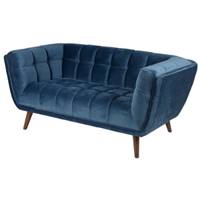 Beryl canapé 2 places en velours bleu