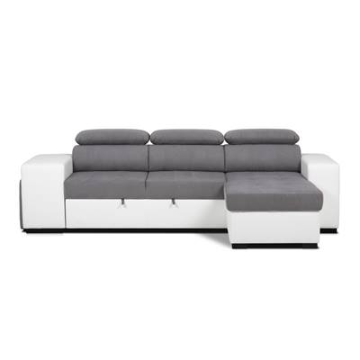 Andreia canapé convertible d'angle réversible gris et blanc