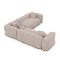 Malac canapé corner en tissu texturé beige
